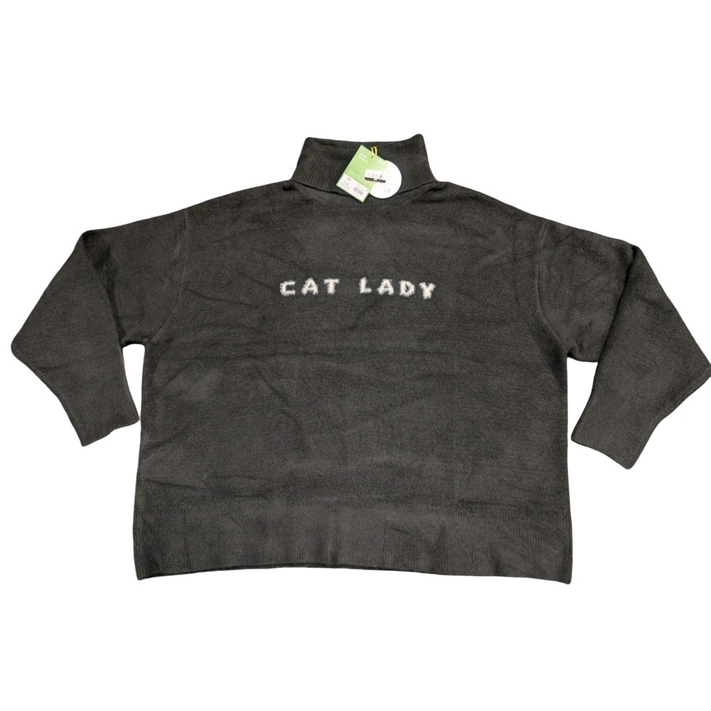 ⭐C9 The Cuddle Collab X Target Womens CAT LADY Turtleneck Sweater Black Size XXL